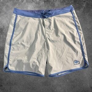 Patagonia Hydro Series Board Shorts Mens 35 Green Surf Swim Trunks Fair Trade